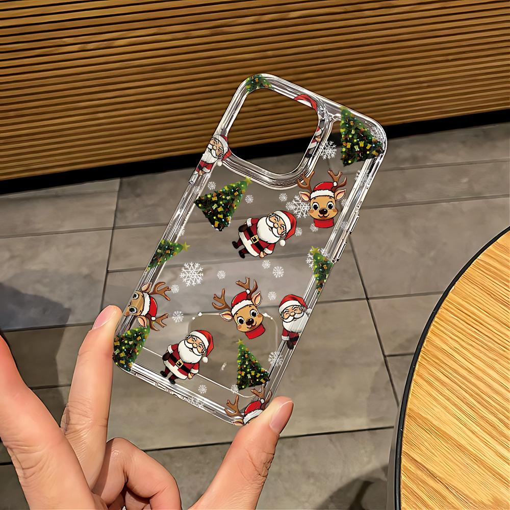 Cute Cartoon Christmas Phone Case for Samsung Galaxy S25 S24 S23 S22 S21 S20 Note20 Note10 FE Ultra Plus 4G 5G Clear Back Cover