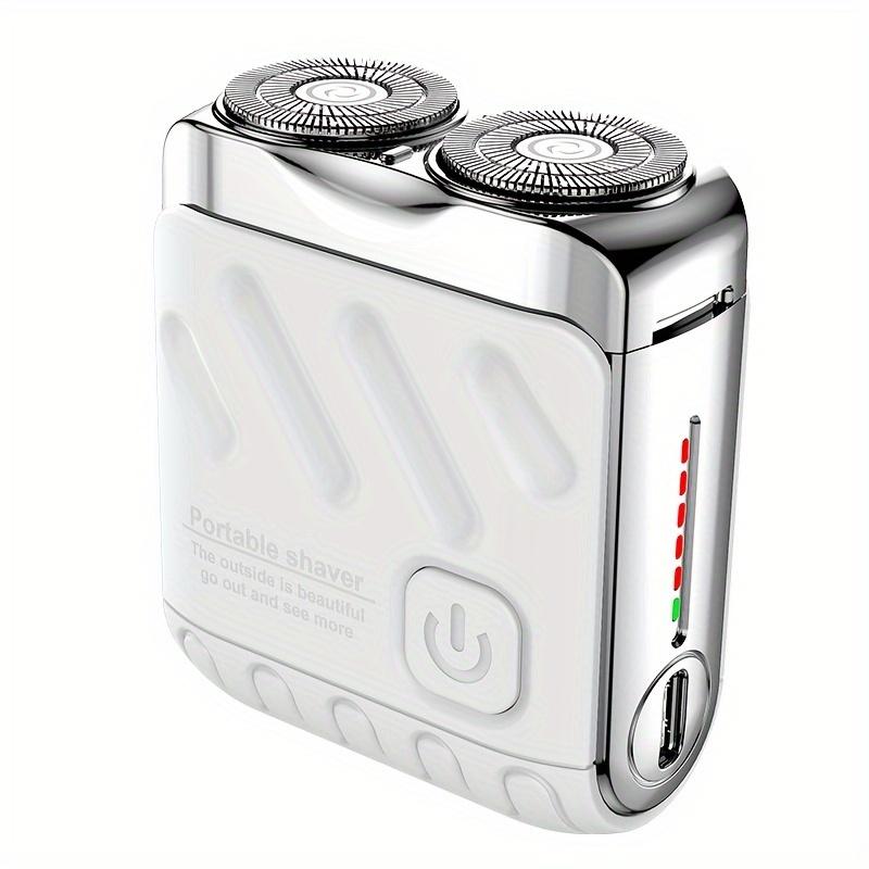 Men'S Electric Shaver with Dual Blades - Fast-Charging USB-C, Long-Lasting Lithium Battery, Compact & Portable Design - Orange/ Metallic Accents