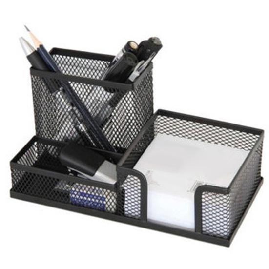 Metal Mesh Desktop Pen Holder Organizer Office Home Stationery Storage Case