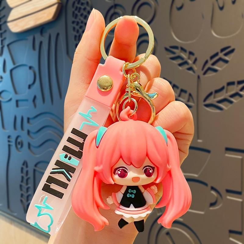 

Hatsune Miku Plush Keychain Cute Anime Wallet Charm Creative Key Holder Couple Bag Accessory Small Gift For Fans