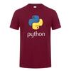 2025 Heren Python T-shirt met Computer Programmeertaal Korte Mouw Zomer T-shirts met Code Programmeur T-shirts