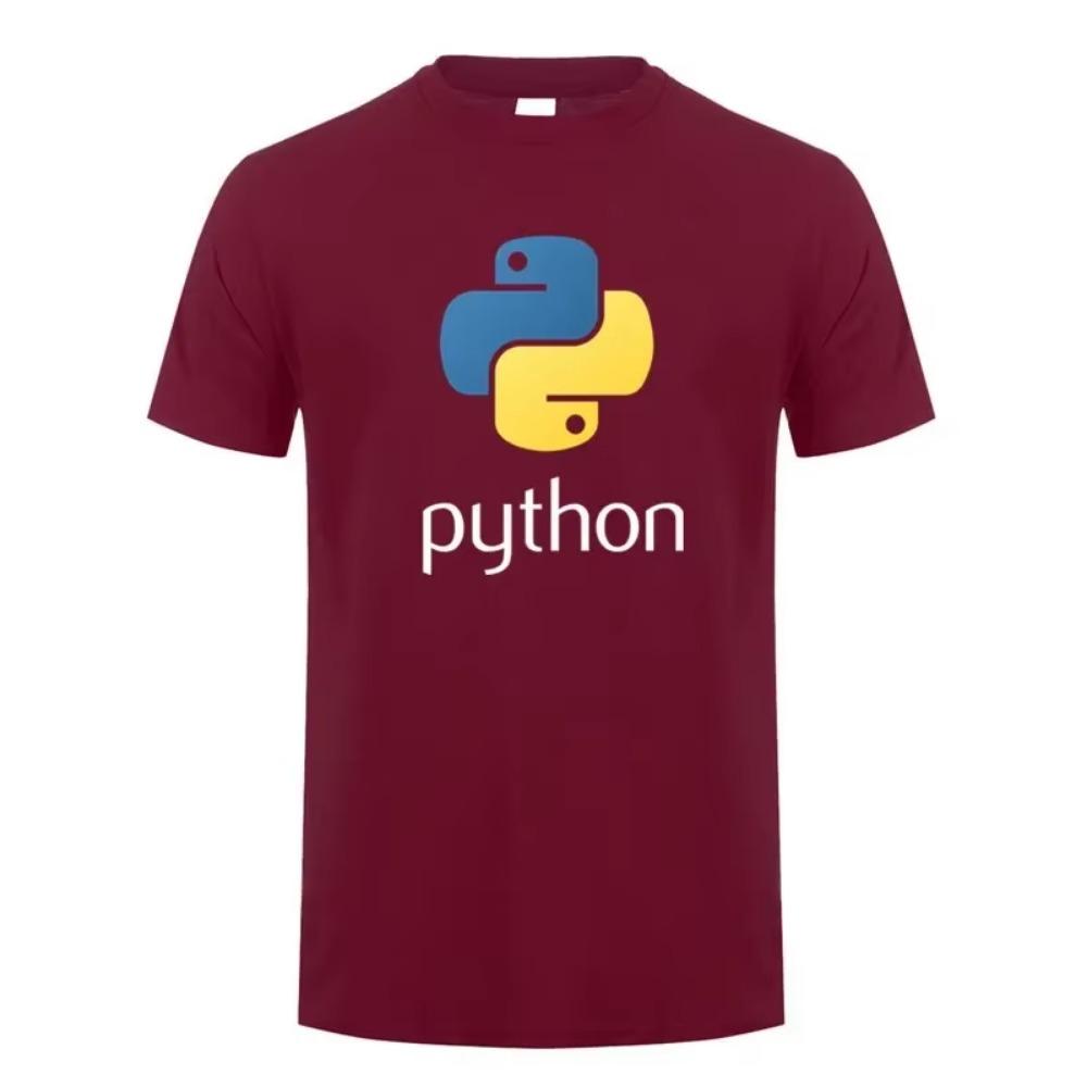 2025 Heren Python T-shirt met Computer Programmeertaal Korte Mouw Zomer T-shirts met Code Programmeur T-shirts