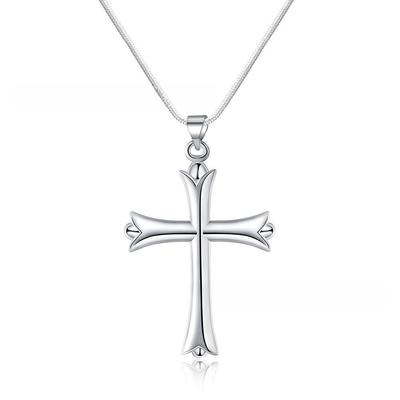 Collier Croix Tendance pour Homme en Cuivre et Argent avec Chaîne Serpent