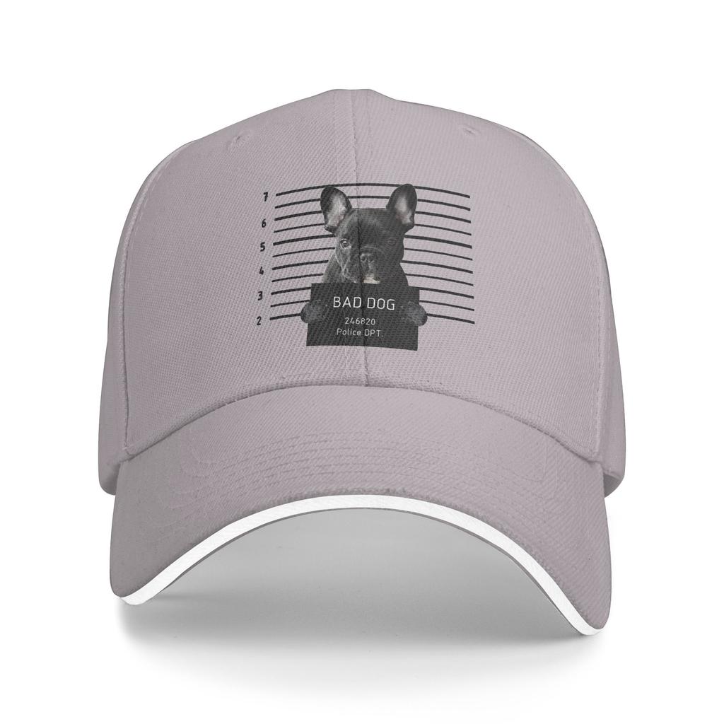 French Bulldog Bad Dog French Prison Dog French Mom Dad Adjustable Hat Spring Sports Cap Fashion Baseball Cap Casual Outdoor Hat