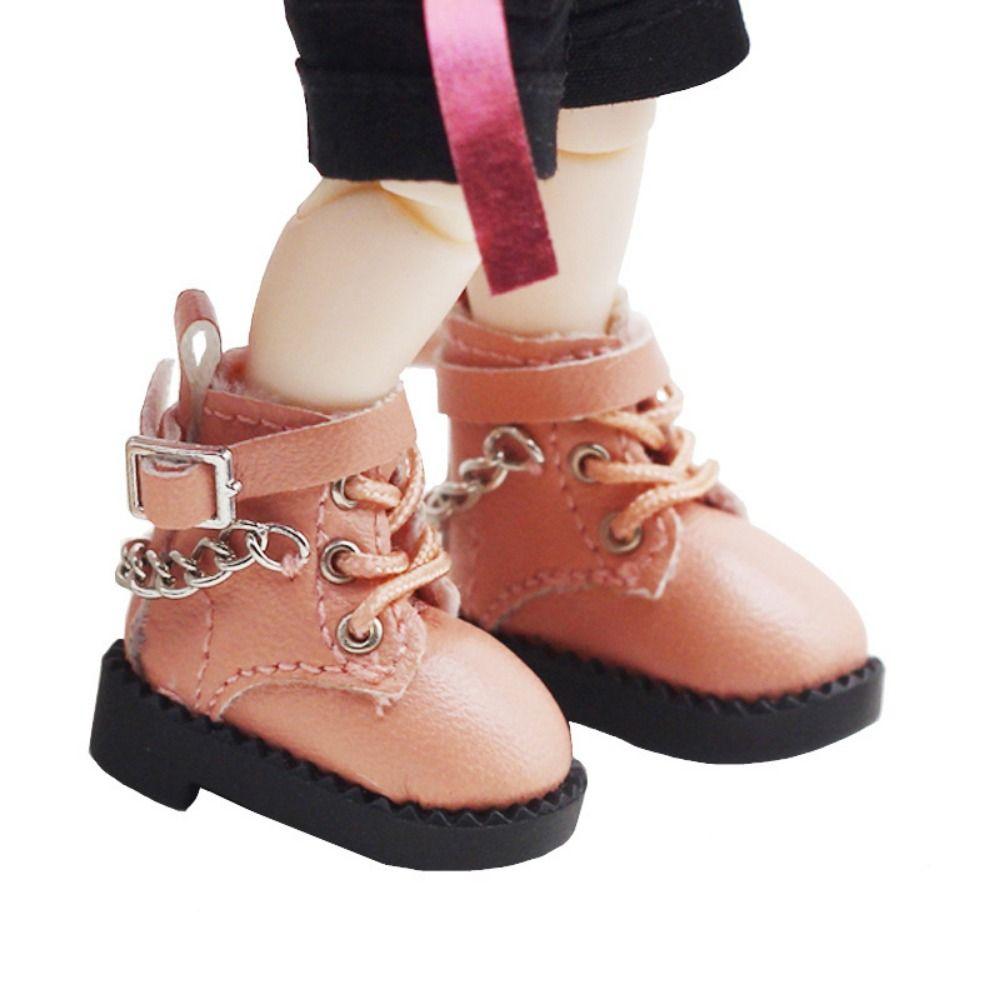 1 Pair Mini Bjd Doll Chain Shoes Chain Boots 1/12 Bjd Doll Shoes OB11 Doll Shoes  Kids Gifts