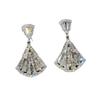Super flash light luxury 111 silver needle fan earrings, simple design stud earrings temperament earrings