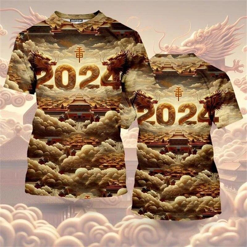 

Футболки с принтом китайского дракона, модная футболка с 3D принтом для мужчин, летние повседневные свободные топы с круглым вырезом и коротким рукавом в стиле хип-хоп L