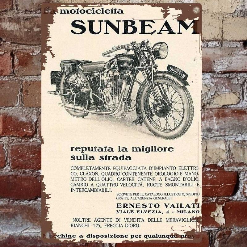 Vintage Tin Sign Retro Motorcycle Garage Wall Decor Bar Man Cave Artwork