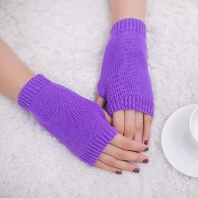 Mantenha luvas de inverno quentes para mulheres, luvas de malha sem dedos, macias e quentes, elegantes, para pulso, braço, mão, meio dedo, luvas elásticas