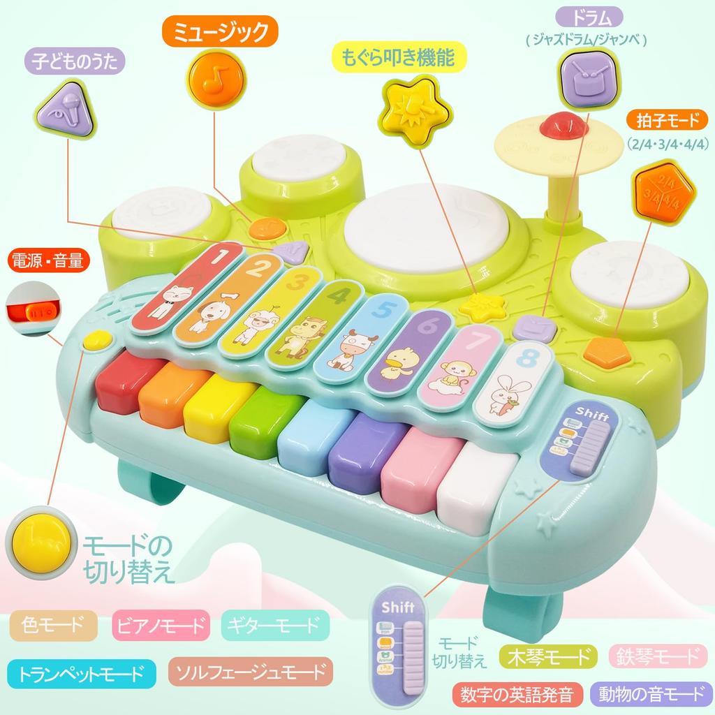 UQTOO Musikinstrument Spielzeug Multifunktionale Instrumentenspielzeuge für Pädagogisches Elektronisches Keyboard Instrumentenspielzeug für Keyboard Musikspielzeug Kinder