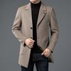 High-end Woolen Coat Men's Autumn and Winter Medium and Long Loose Middle-aged Men's Coat