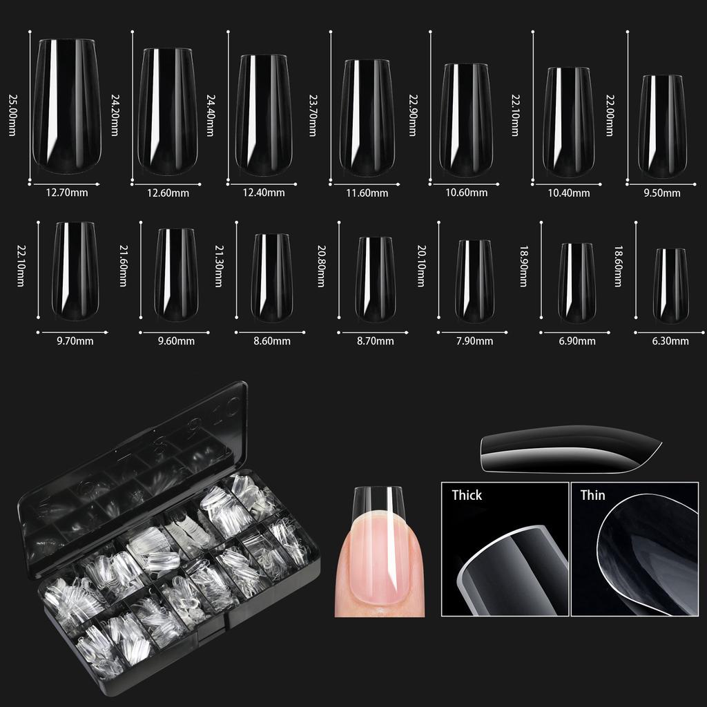 Soft Gel False Tips Natural Sculpted Ballet Coffin Almond Fake Nails Full Cover Premium Press On Nails Nail Supplies