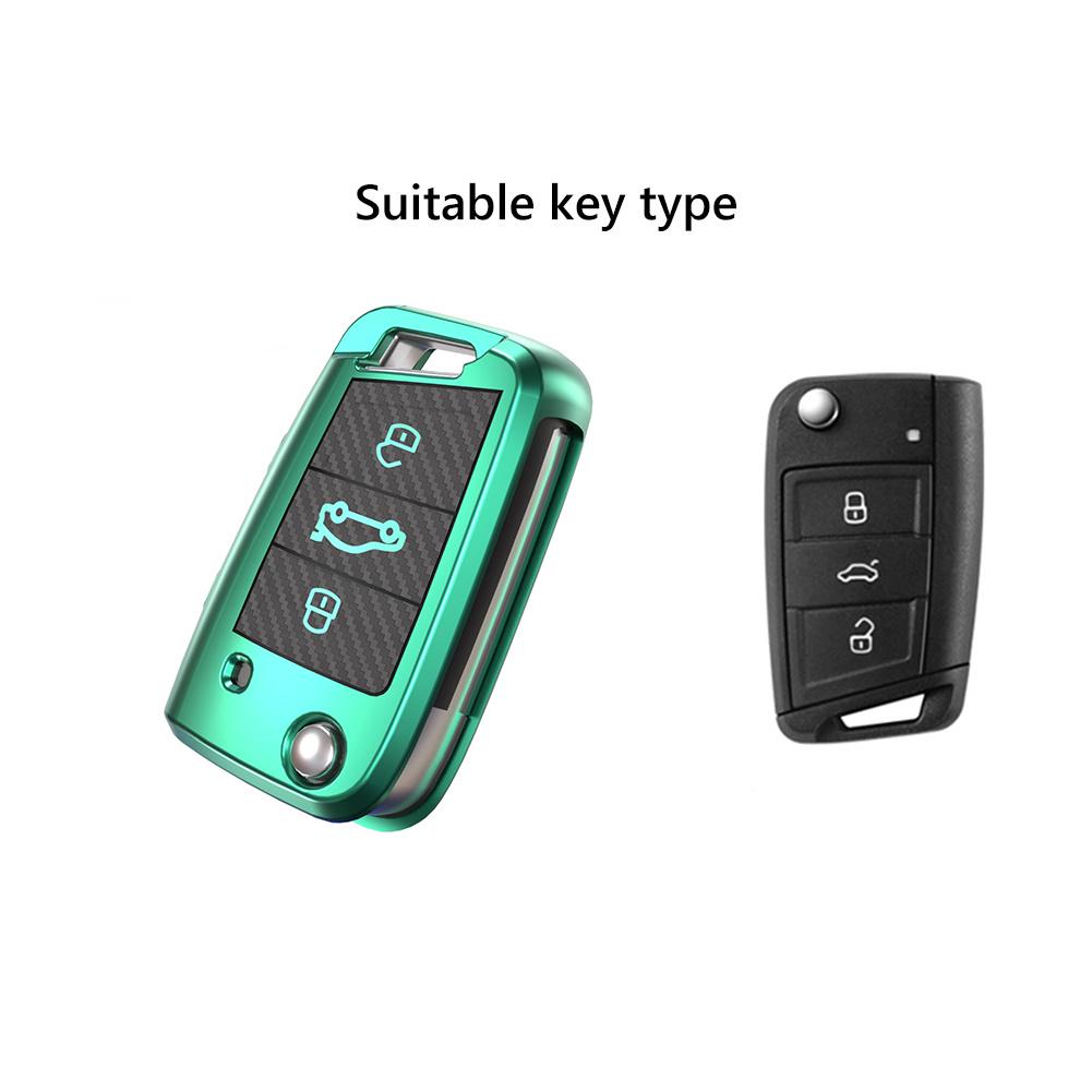 Protection Cover Shell Car Auto Car Key Fob Soft TPU Protection Cover Shell Case for VW Golf ...