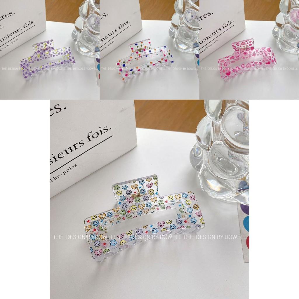 Colorful Floral Daisy Patterned Hair Claw Clips For Girls Stylish Headwear Accessory