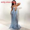 Sexy Sheer Mesh Splicing Dress With High Waist For Beach And Camping Fashion