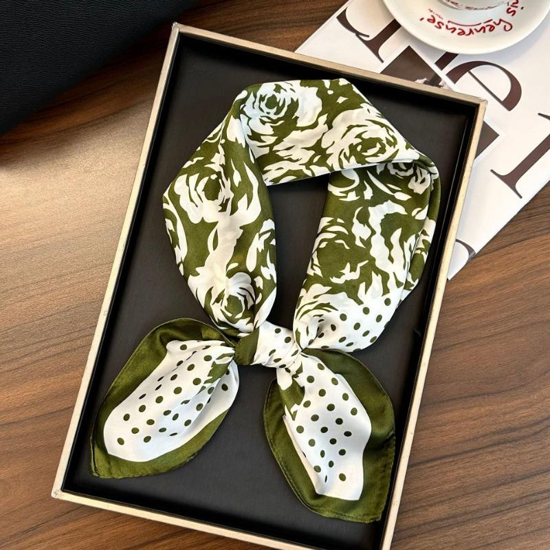 Polka Dot Silk Scarf Square Scarf High-end New Versatile Decorative Scarf Scarf Scarf Neck Cashew Flower Scarf Shawl Can Be Used As a Tube Top