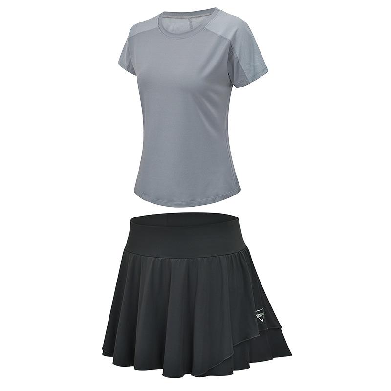 2023 Women s Plus Size Sporty Quick-Dry Skirt Pants Set for Yoga  Running S
