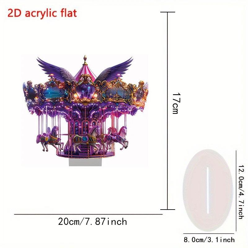 Bohemian Acrylic Carousel Decorative Sign & Plaque - Multi-Purpose Desktop Art