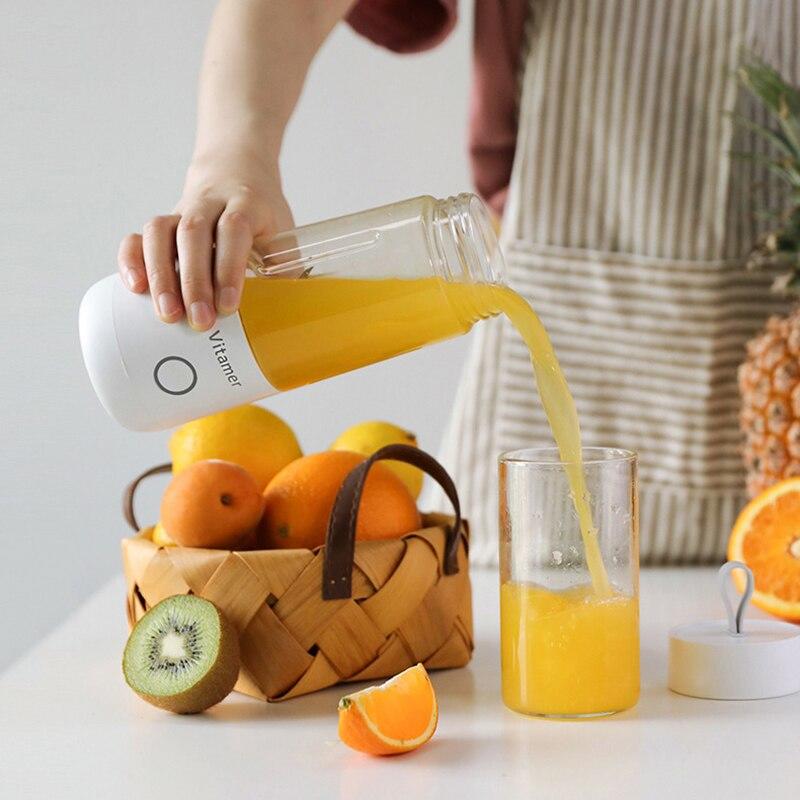 Creative Juice Squeeze Cup Juice Bottle Portable Mini Fruit Machine Fashion Smart Juicer | Juillers (Pink)