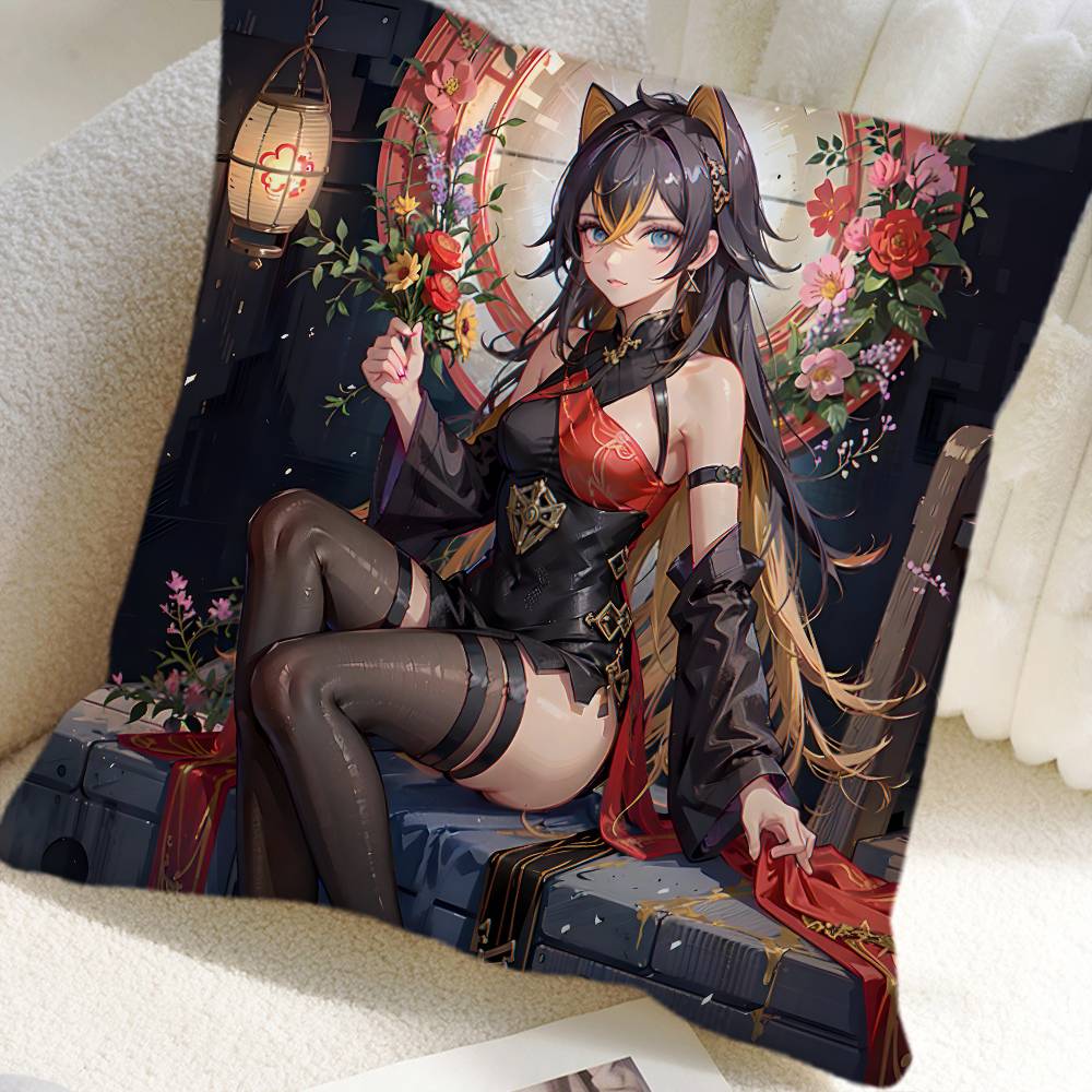 Game Genshin Impact Dehya Pillow Case Square Pillow Bedroom Sofa Leisure Comfort Cushion Car Home Decoration