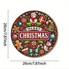 Vintage Round Iron Wall Art Snowmen Poinsettia Rustic Indoor Christmas Decor