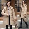 Winter Women Medium Long Jacket Parkas Female Down Cotton Jackets Solid Hooded Casual Warm Parka Female Outwear Overcoat