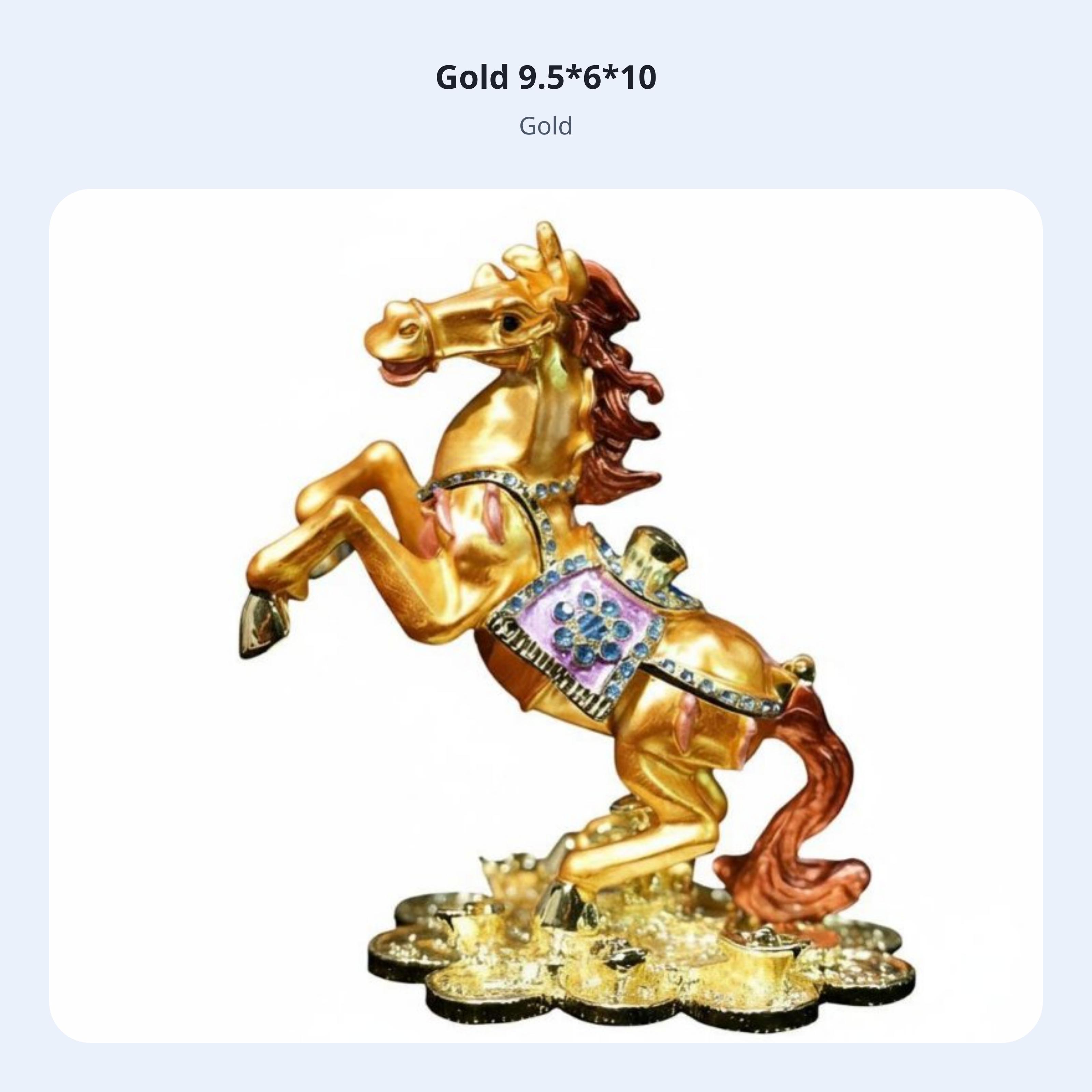 Enamel Jewelry Box, Alloy Horse Figurine, Money Horse Decor, Creative Home Accent, Zodiac Horse Year Gift золотой