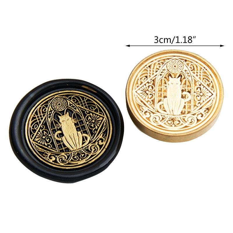 30mm Round Seal Stamp Head Antique Metal Seal Stamp Head for Seal Letter Envelope Card Scrapbooking Craft Embellishment