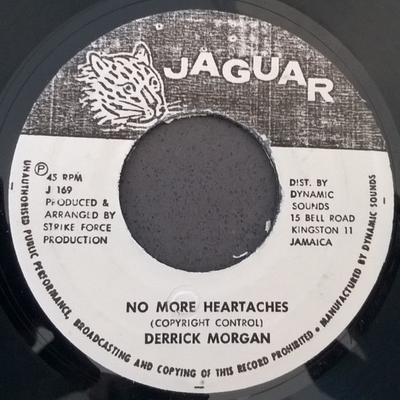 7inch Record DERRICK MORGAN - No More Heartaches J169 Jaguar Jamaica Reggae, Ska & Dub Used