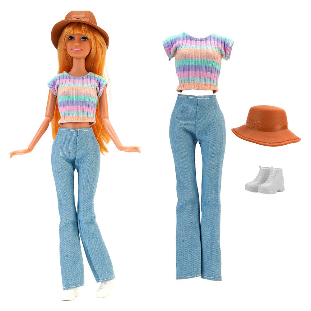 1 Set Fashion 11.5 Inch Doll Dress Coat Trouser Bag Hat Elegant Skirt Daily Party 29cm Doll Clothes 1/6 Doll Accessories Toy JJ