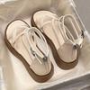 Sandali con plateau Nuovi stivali estivi con cinturino incrociato romano Stivali cool Fashion Muffin Scarpe da spiaggia alte per donna