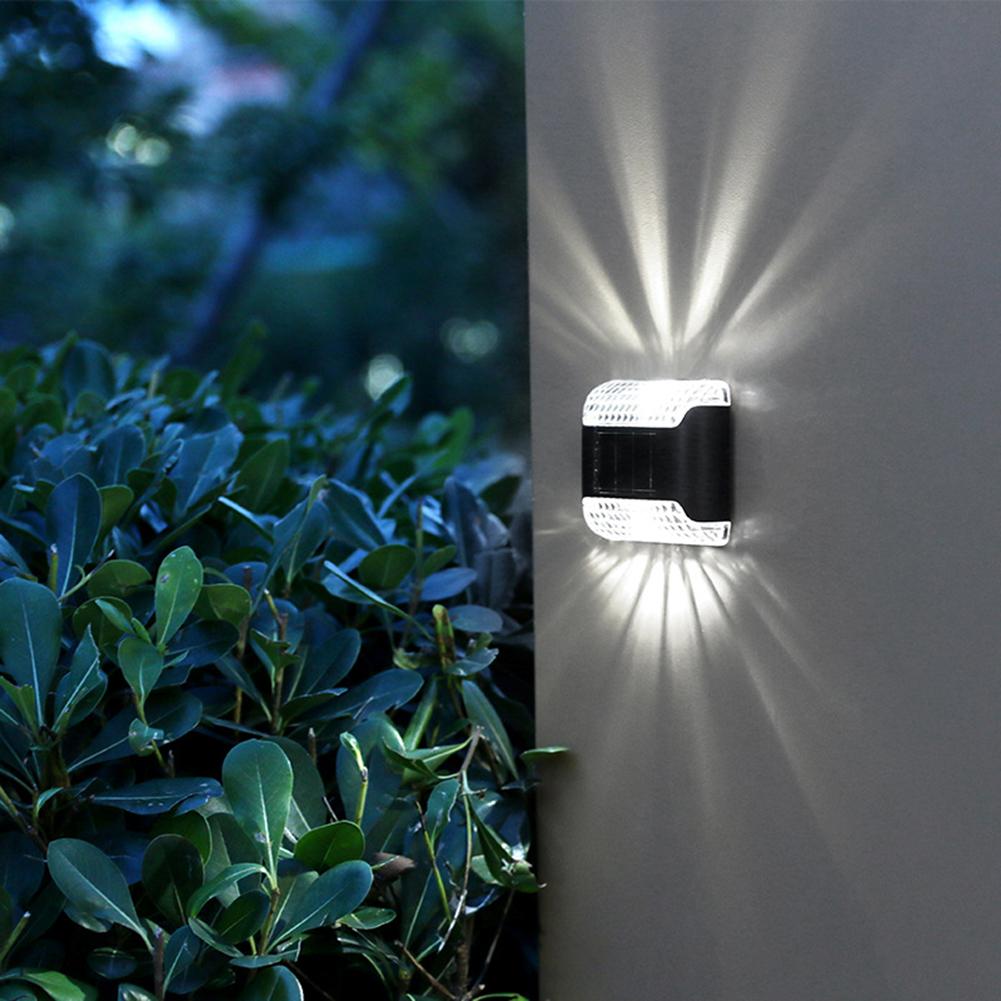4pcs Solar Led Up Down Wall Lamp Outdoor Waterproof Garden Light For Fences Yard Patio Balcony Decor
