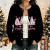 Women's Long Sleeve Christmas Printed Cardigan Sweater Winter Fashion Coat