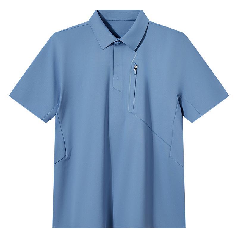 Summer Quick-Dry Polo: Ice Silk Casual, Short Sleeve Lapel Shirt for Outdoor Golf XL