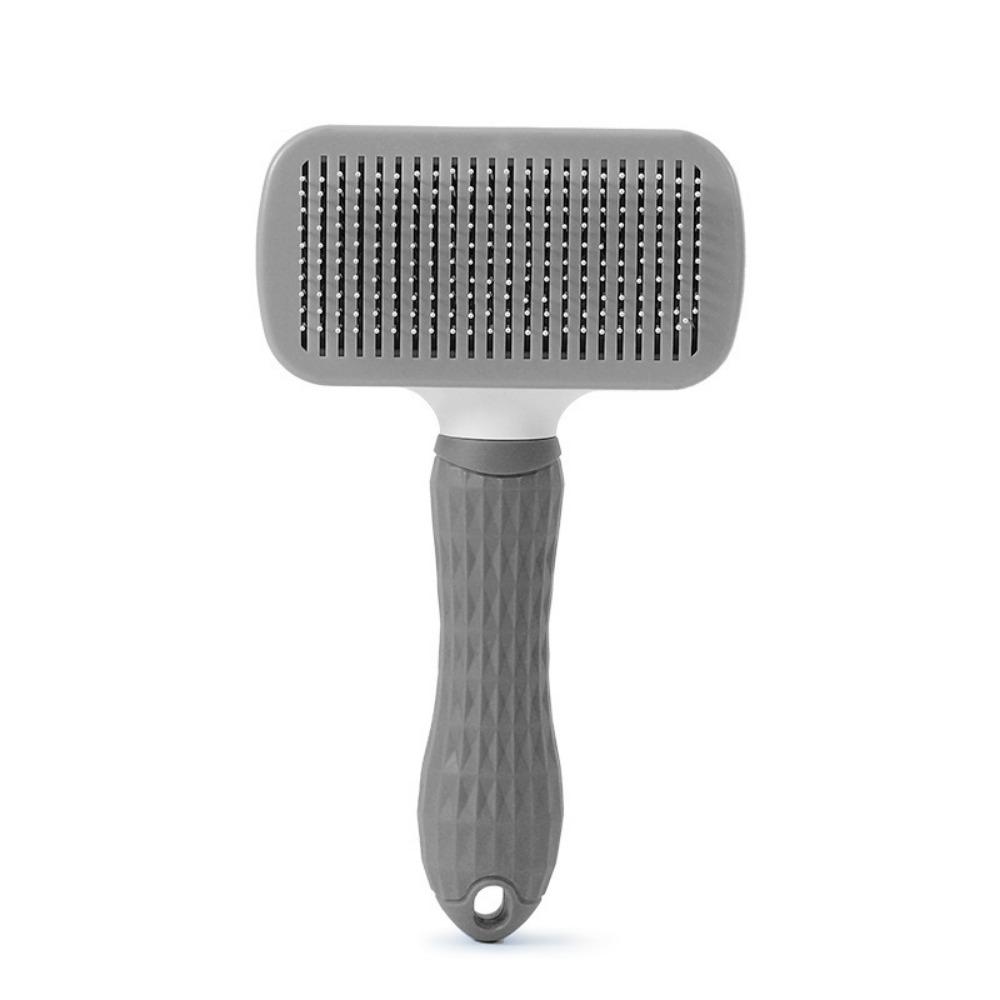 Practical Automatic Pet Hair Remover Brush Non-slip Handle Plastic Dog Hair Brush Stainless Steel Dogs Cleaning Comb Grooming
