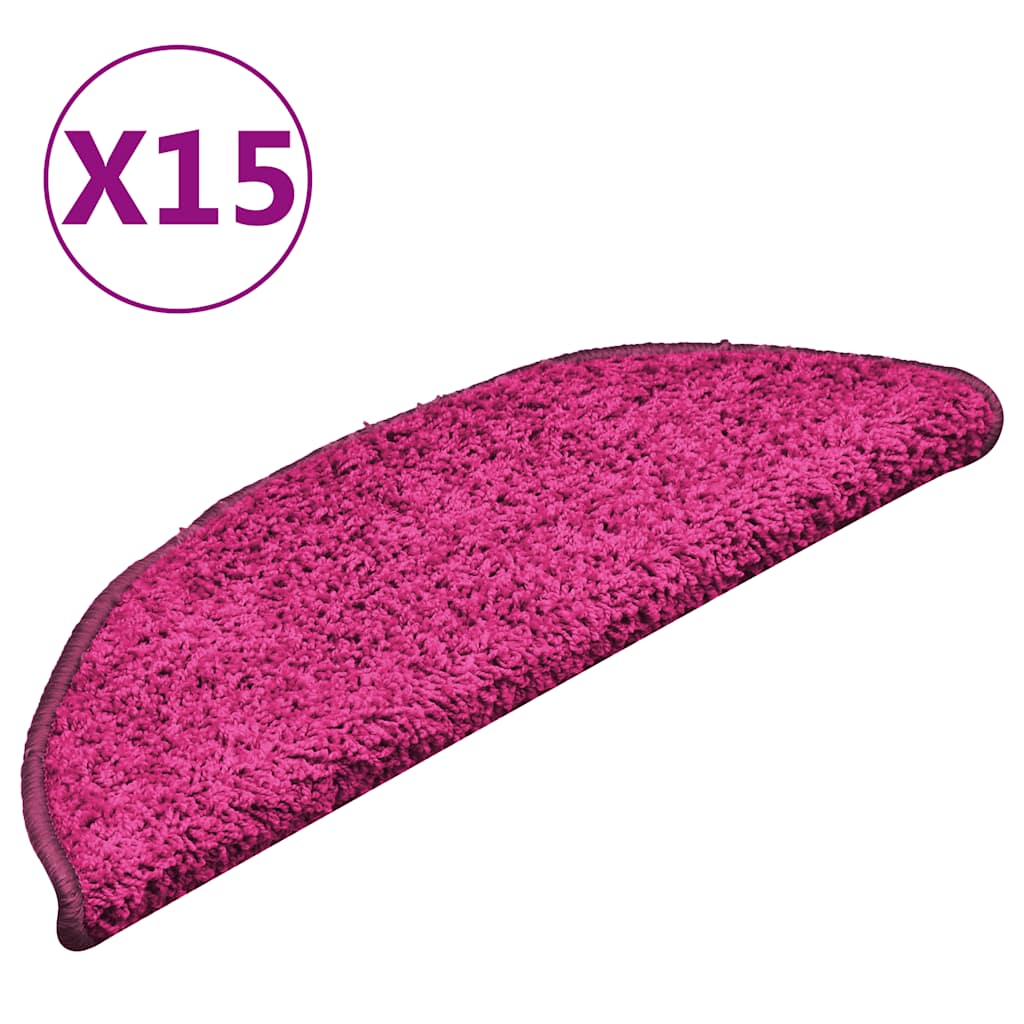 Step Mats 15 pcs. 56 x 17 x 3 cm Pink Semi Round