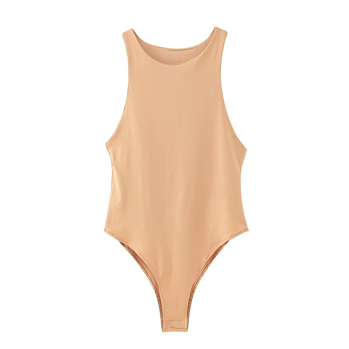 

2024 Summer European & American Style Sexy Sleeveless Bodysuit Jumpsuit Medium
