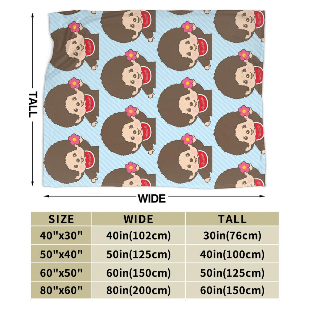 Süße Monchichis Decke Qualität Weich Warm Überwurfdecke Herbst Kinder Heimdeko Neuheit Bettüberwurf