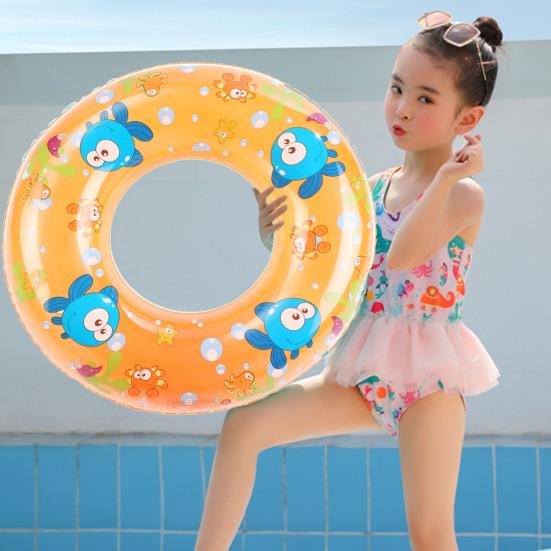 Swimming Ring Strong Buoyancy Good Sealing Cartoon Inflatable Toughness Water Entertainment Kid Colorful