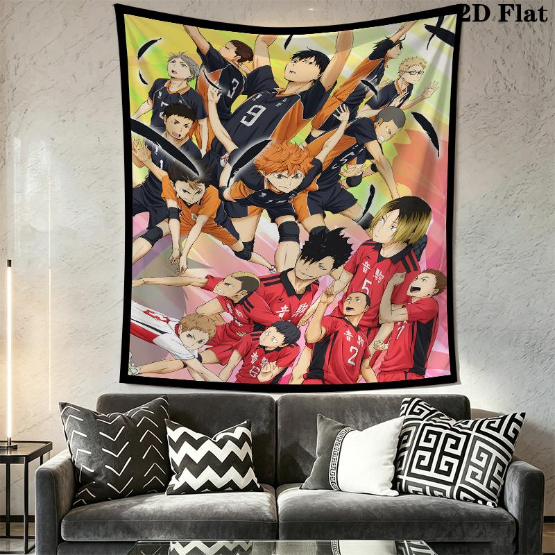 Haikyu!! Wall Tapestry Aesthetic Wall Hanging Printed Fabric Blanket Decorative Tapestries for Bedroom Living Room Home Decor