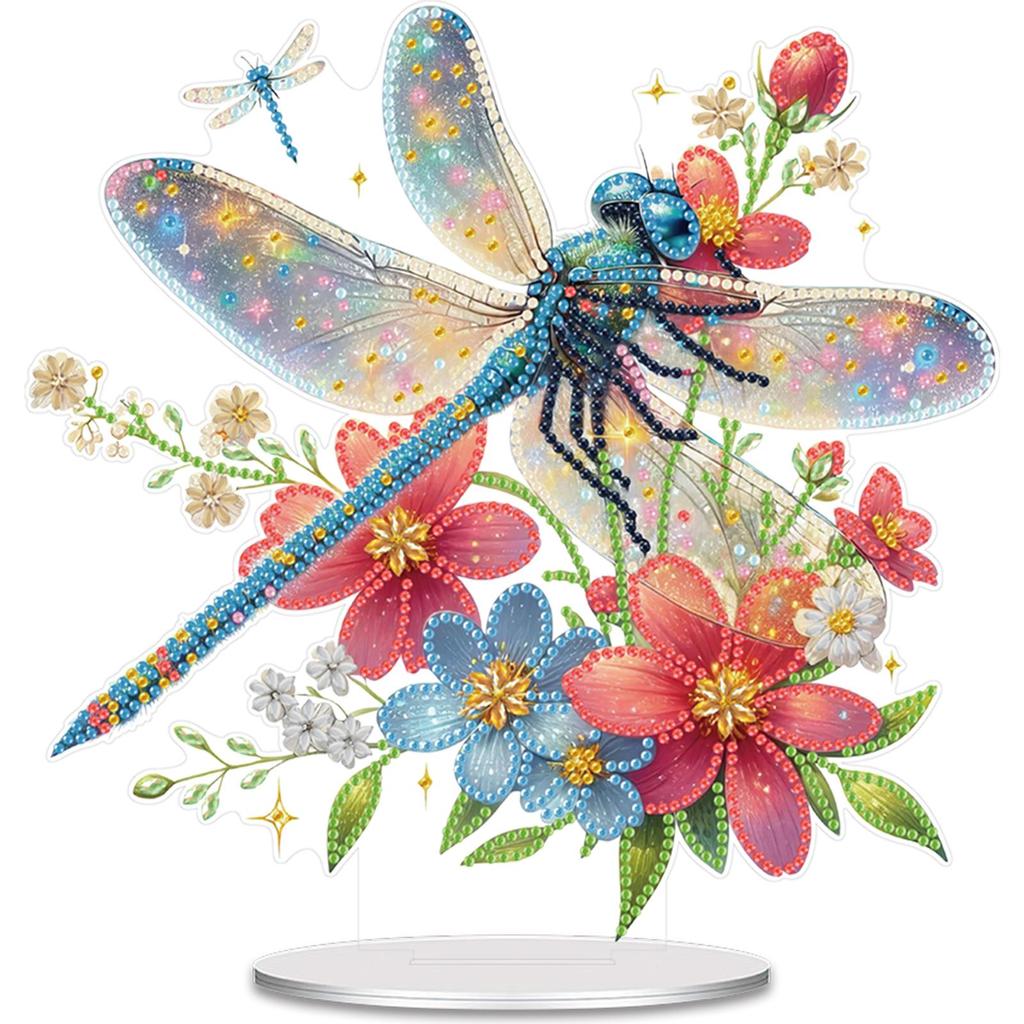 2D/Flat DIY Acrylic Diamond Painting Desktop Ornaments Kit 5D DIY Diamond Art Tabletop Decorations for Home Office Desktop Decor