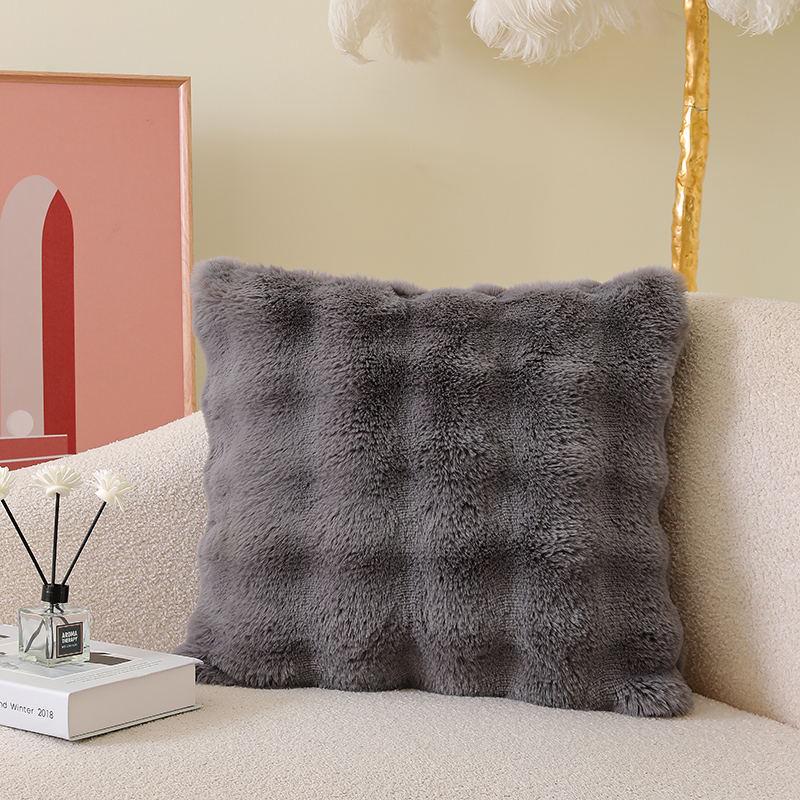 Tuscany Faux Rabbit Fur Light Luxury Bedside Backrest Cushion Cover