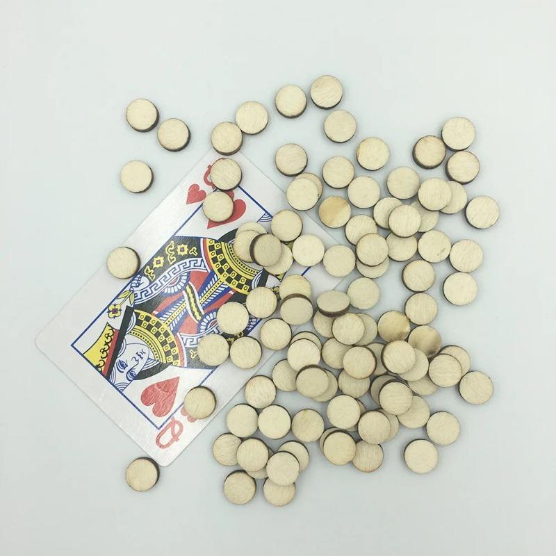 100 Stück 10mm 0,39 Zoll Natürliche Runde Unfertige Holzscheiben Kreise Baumstamm Scheiben DIY Basteln Hochzeitsparty Malerei