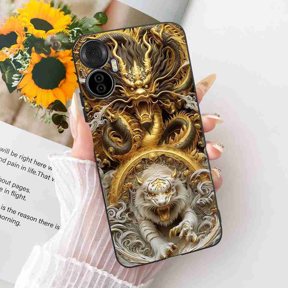For Itel S18 Pro 6.6" Case Simple Style Pop Patterns Silicone TPU Black Cover Shockproof For ITEL S18 Pro S18pro Phone Cases