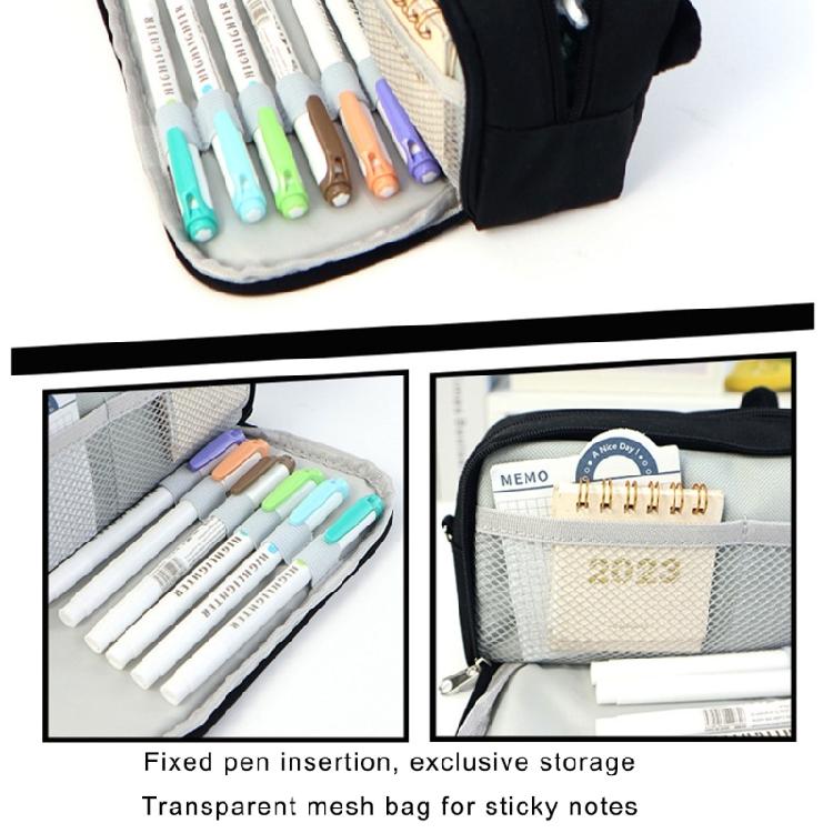 High Capacity Pencil Case 22x10cm Large Compartment Pencil Holder Organizers Travel Makeup Bag for School Office Supplie