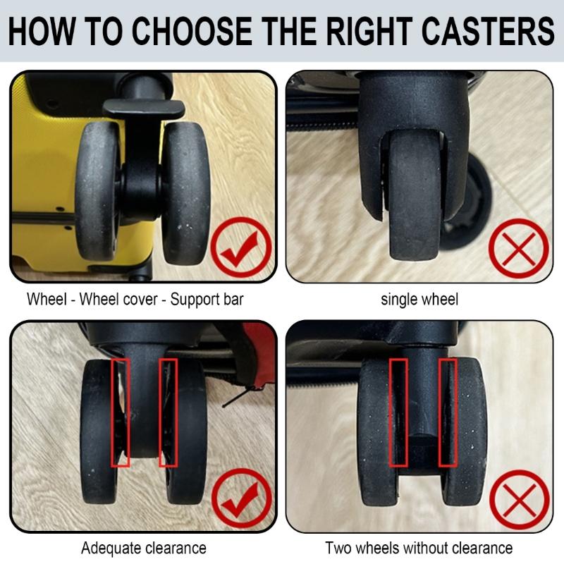 8Pcs Quiet Wheel Covers for Luggage Solid Color Rubber Suitcase Wheel Protectors Reduce Noise Easy Install for Travel