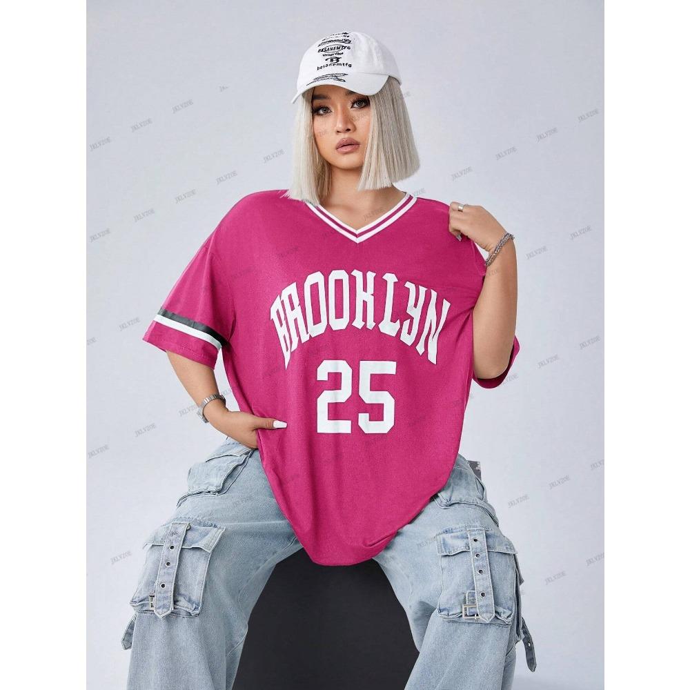 

Футболка с принтом Brooklyn 25, женская летняя спортивная дышащая футболка, модная футболка свободного покроя, уличная спортивная одежда, топ 5XL