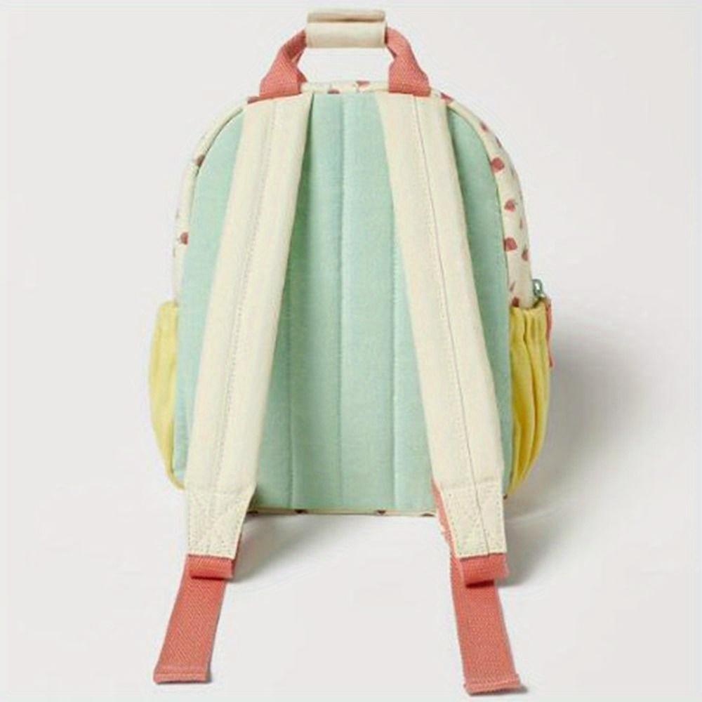 Dopamine-Boosting Mixed Color 1pc Personalized Backpack - Embroidered Name, Strawberry Design, Zipper Closure, Polyester Lining, Hand Washable