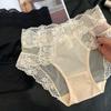 Ladies Summer Senior Satin Sexy Lace Mesh Wrap Hip Without A Mark In The Waist Triangle Briefs