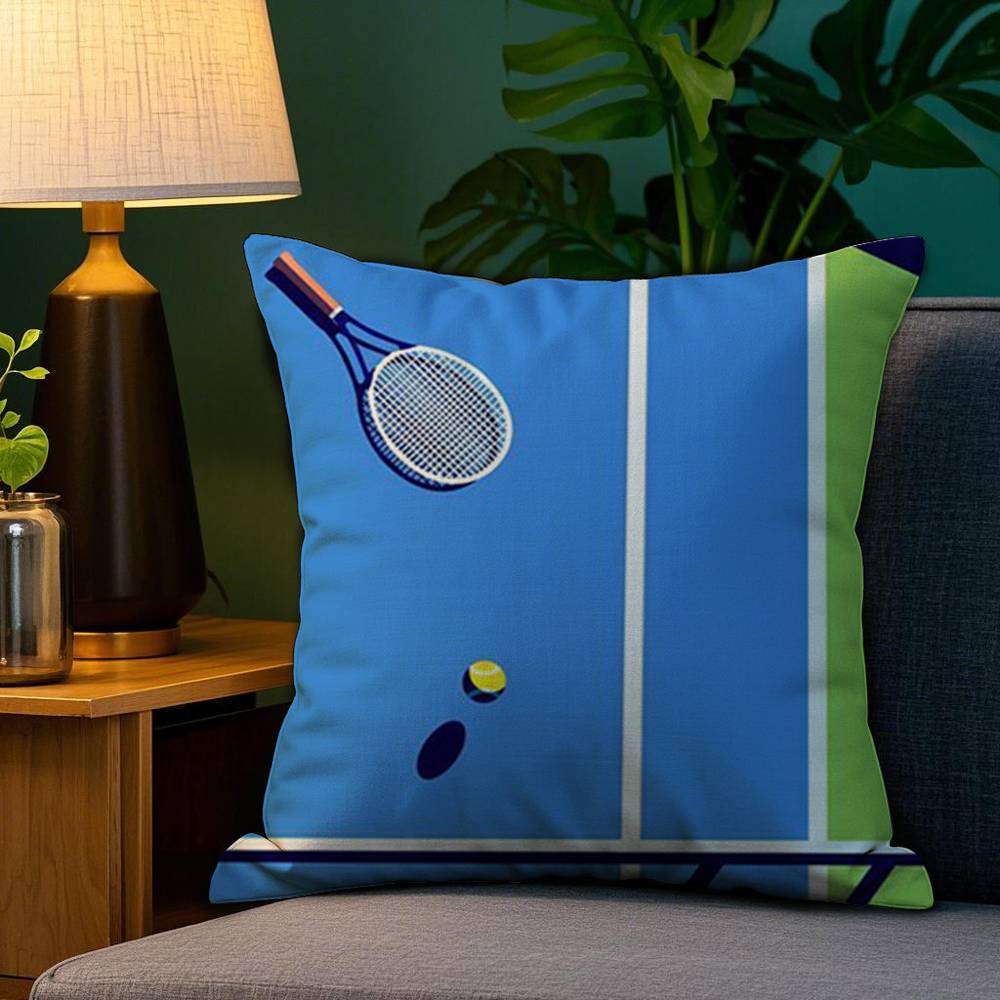 Love Tennis Art Pillow Case Plush Fabric Soft Double Sided Print Home Sofa High Quality Cushion Cover Throw